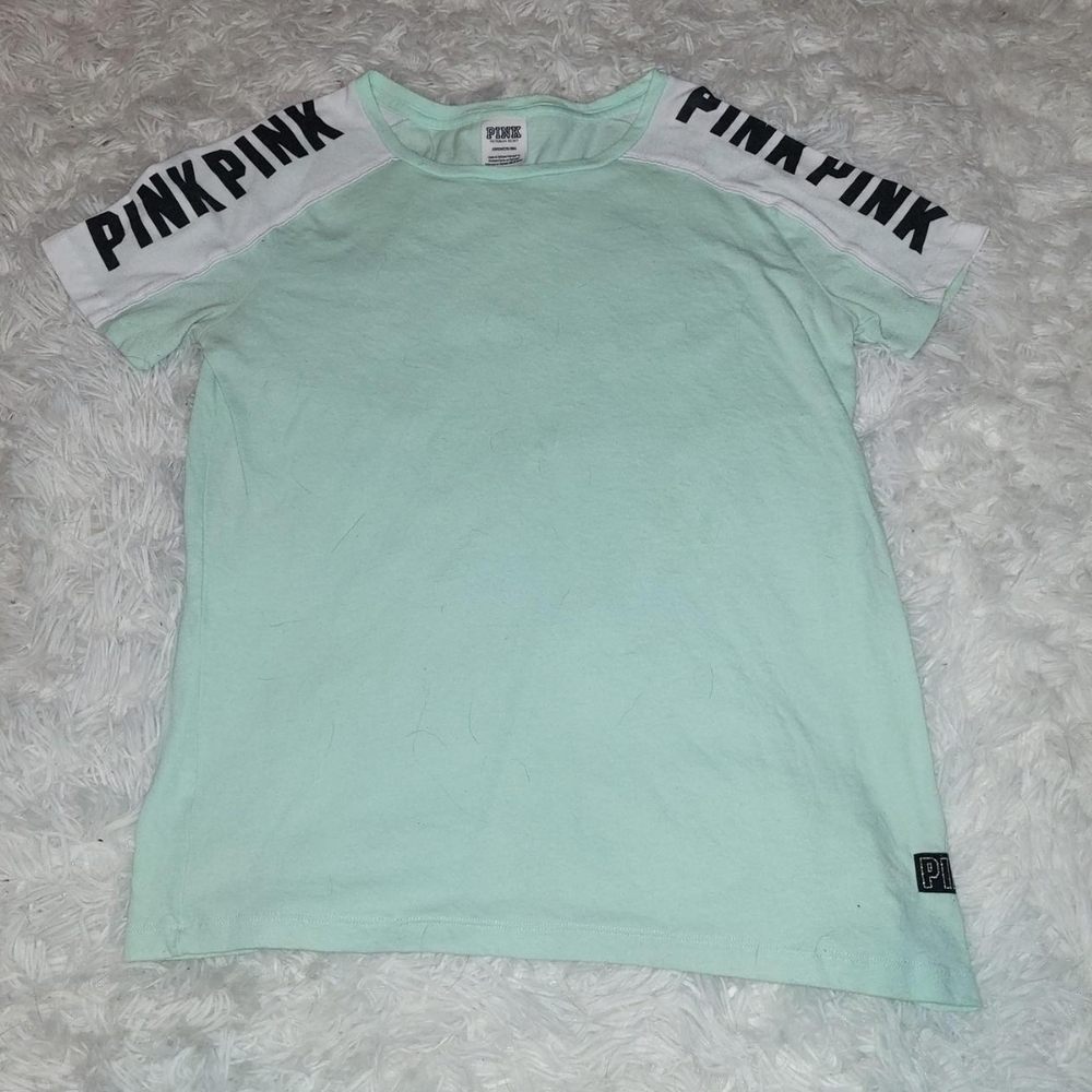 Mint Green Kids Shirt with PINK Victoria's Secret Logo
